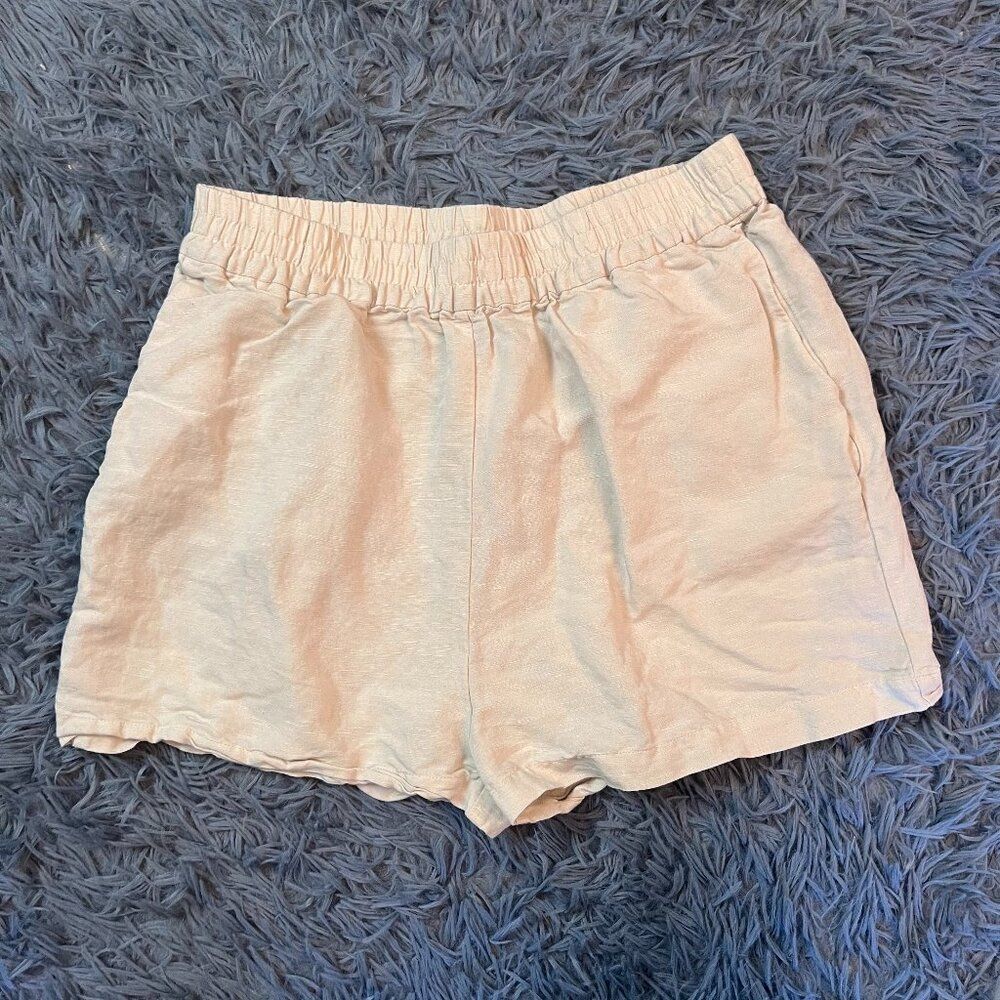 H&M Beige Linen Shorts Size S